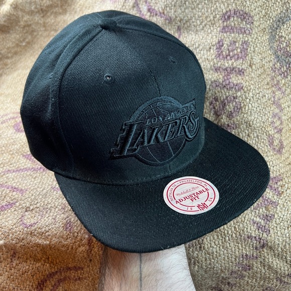 Mitchell & Ness Lakers Hat Los Angeles NBA Black Purple Adjustable Cap Y2K 2000s - Picture 1 of 8